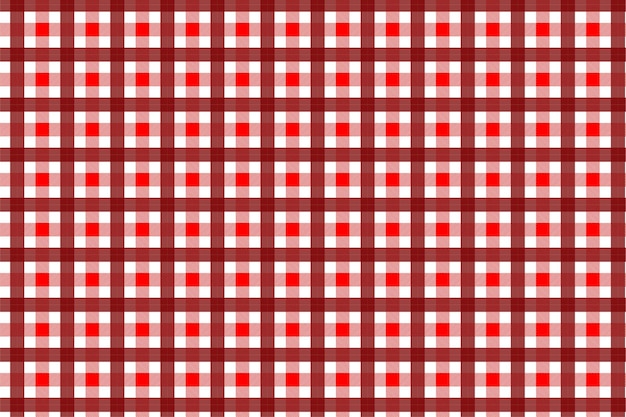 Vecteur de motif de tissu avec des lignes et des formes carrées de tartan Conception de modèle de vêtements sans couture avec des rayures de couleur rouge et blanche Vecteur de motif à carreaux vichy sans fin pour les draps ou les chemises