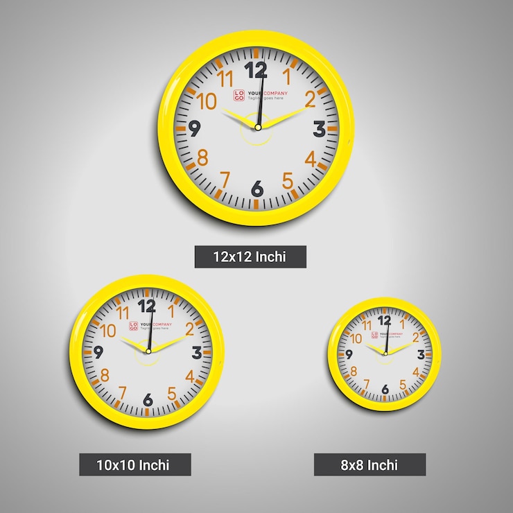 Vecteur vecteur mur rond horloge de bureau promotionnelle avec cadran blanc