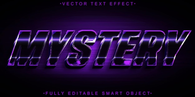 Vecteur de mystère sombre Effet de texte d'objet intelligent entièrement modifiable