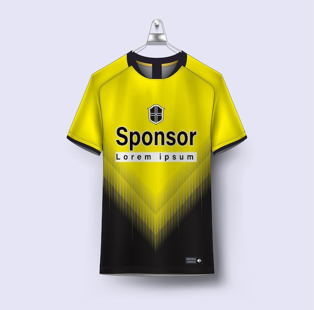 Vecteur Noir Jaune Abstrait Sport Maillot Football Football Course Jeu Motocross Cyclisme Course à Pied