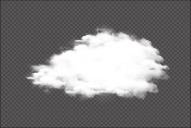 Vecteur de nuage de fumée et de brume sur un fond transparent foncé Nuages blancs et vecteur de brouillard pour la conception ou la manipulation de modèles Nuage réaliste isolé pour la conception de tempête ou de ciel