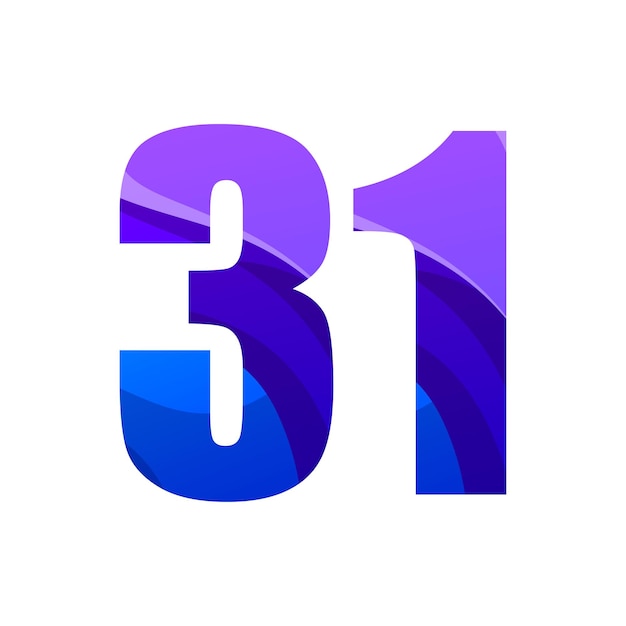Vecteur numéro 31 design dégradé coloré