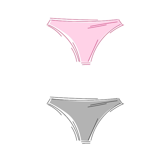 Vecteur D'objet De Culotte Simple Avec La Couleur Rose. Logo De Culotte - Icône Abstraite, Mode. Modèle De Logo.