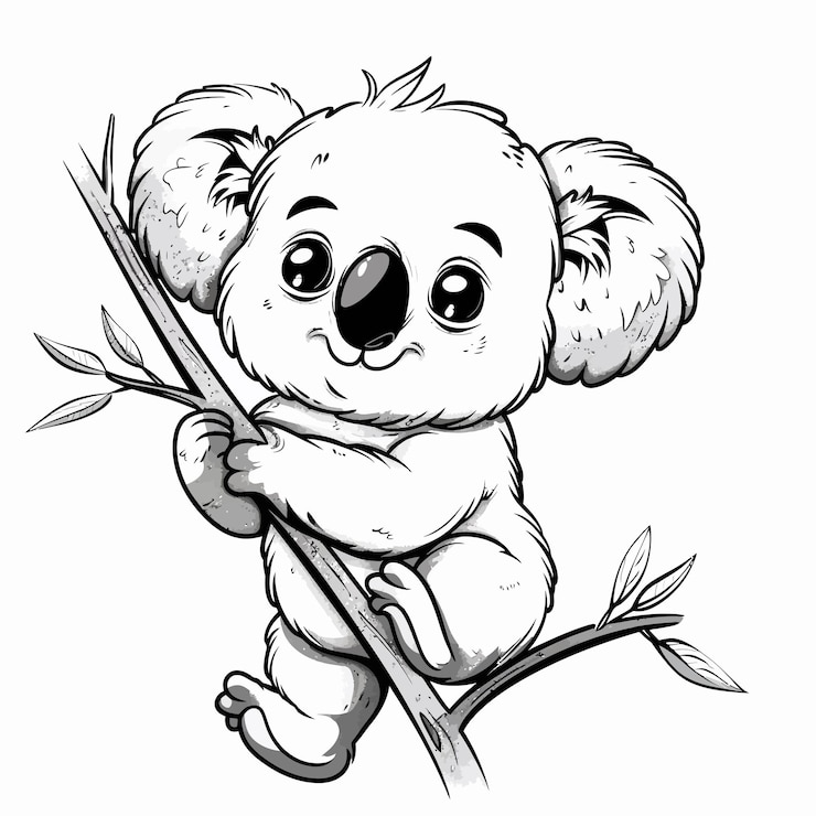 Vecteur le vecteur de l'ours koala est mignon.