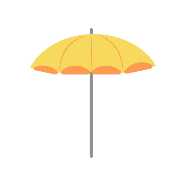 Vecteur de parapluie jaune plage isolé