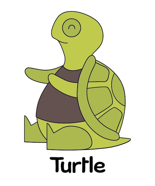 Vecteur vecteur de personnage de dessin animé drôle de tortue animaux