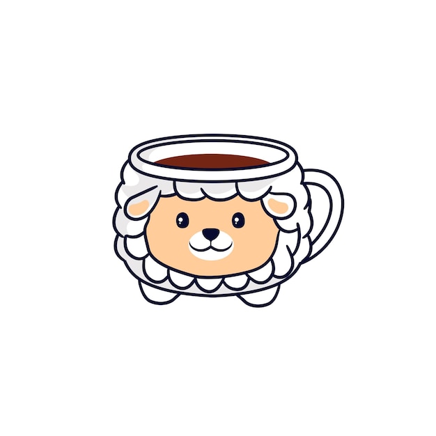 Vecteur De Personnage De Tasse D'animaux Mignons