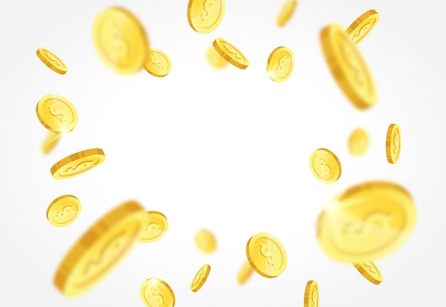 Vecteur de pièces d'or avec fond blanc