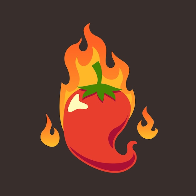 Vecteur de piment rouge brûlant