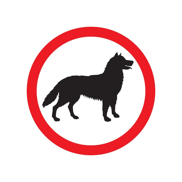 Vecteur Plat Aucun Signe De Chien