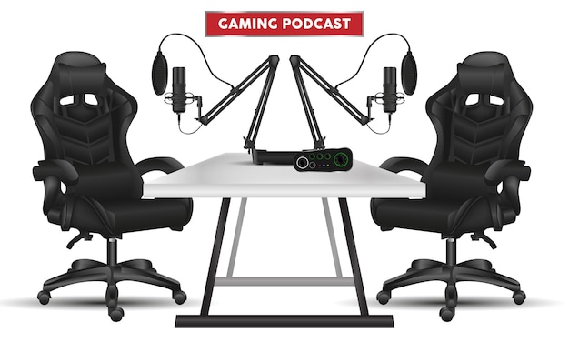 Vecteur vecteur de podcast de jeu complet