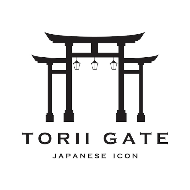 Vecteur De Porte Torii Japonais Et Illustration Avec Modèle De Slogan