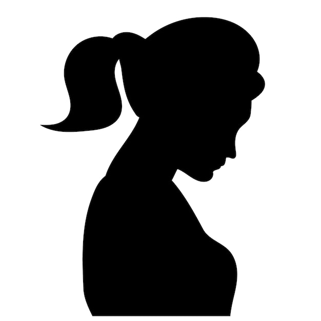 Vecteur de portrait de femme silhouette noire