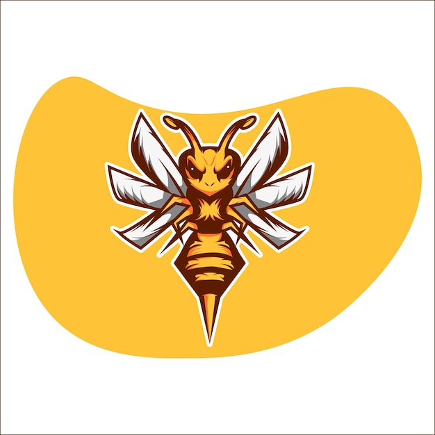 Vecteur vecteur premium l abeille guêpe logo design vecteur mascotte simple logo