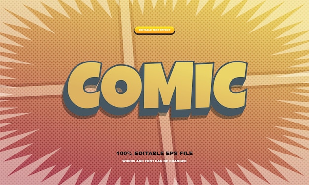 VECTEUR PREMIUM COMIC EFFET DE TEXTE MODIFIABLE