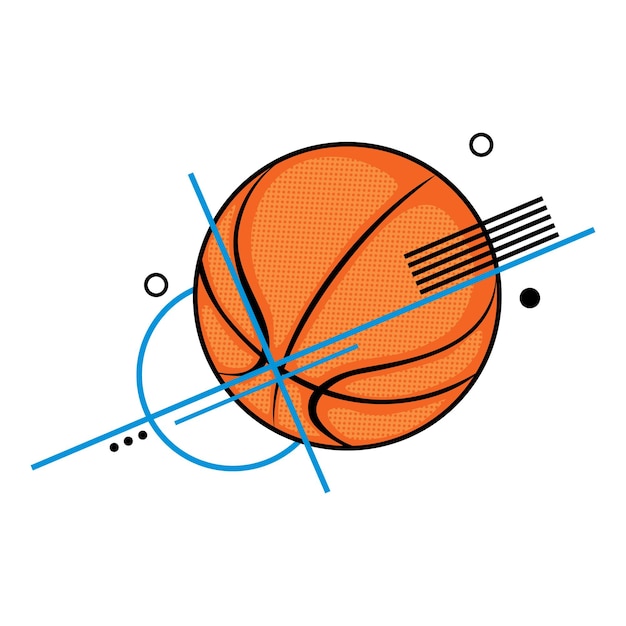 Vecteur premium de conception d'illustration de basket-ball abstraite