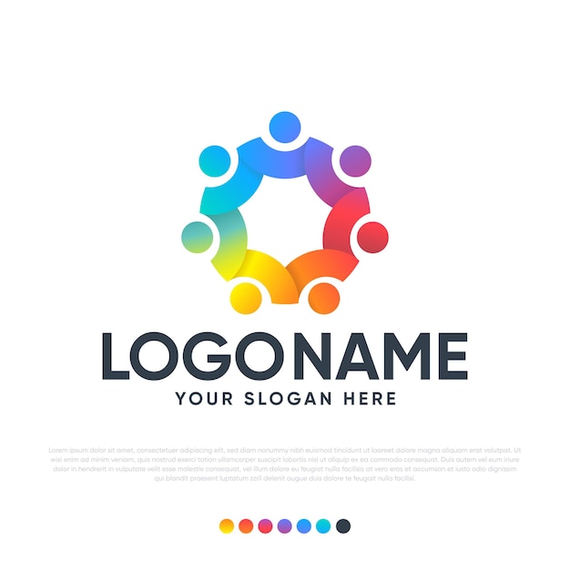 Vecteur Premium De Conception De Logo Communautaire