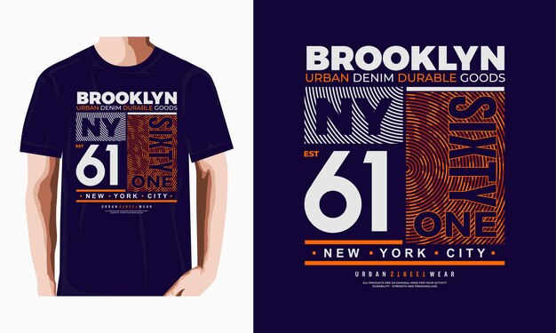 Vecteur Premium De Conception De Tshirt De Typographie De Brooklyn Vecteur Premium