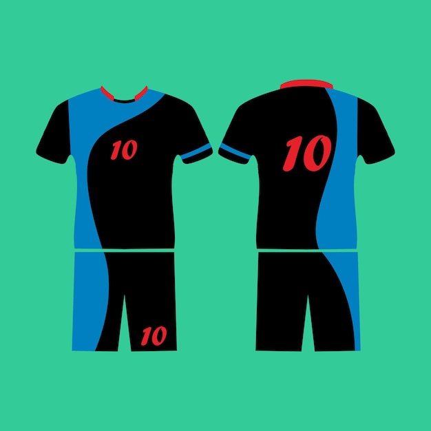 Vecteur vecteur premium design maillot couleur noir bleu football club