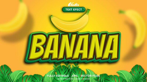 Vecteur Premium D'effet De Texte Modifiable à La Banane