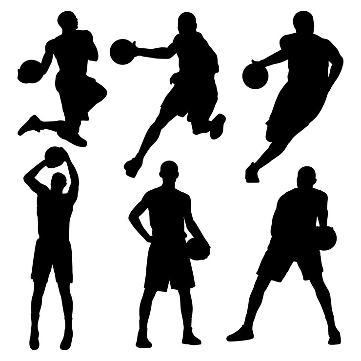 Vecteur vecteur premium d'illustration de joueur de basket-ball silhouette