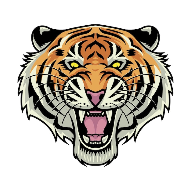 Vecteur premium d'illustration vectorielle de rugissement de tigre