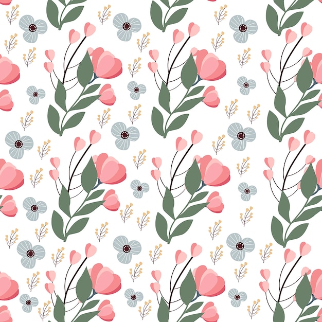 Vecteur premium de papier numérique motif floral sans soudure