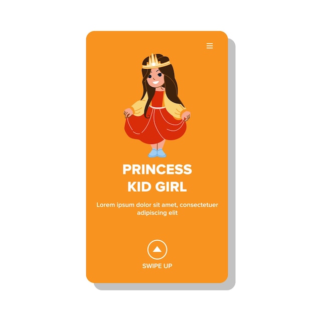 Vecteur De Princesse Enfant Fille