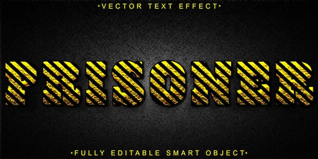Vecteur de prisonnier jaune Effet de texte d'objet intelligent entièrement modifiable