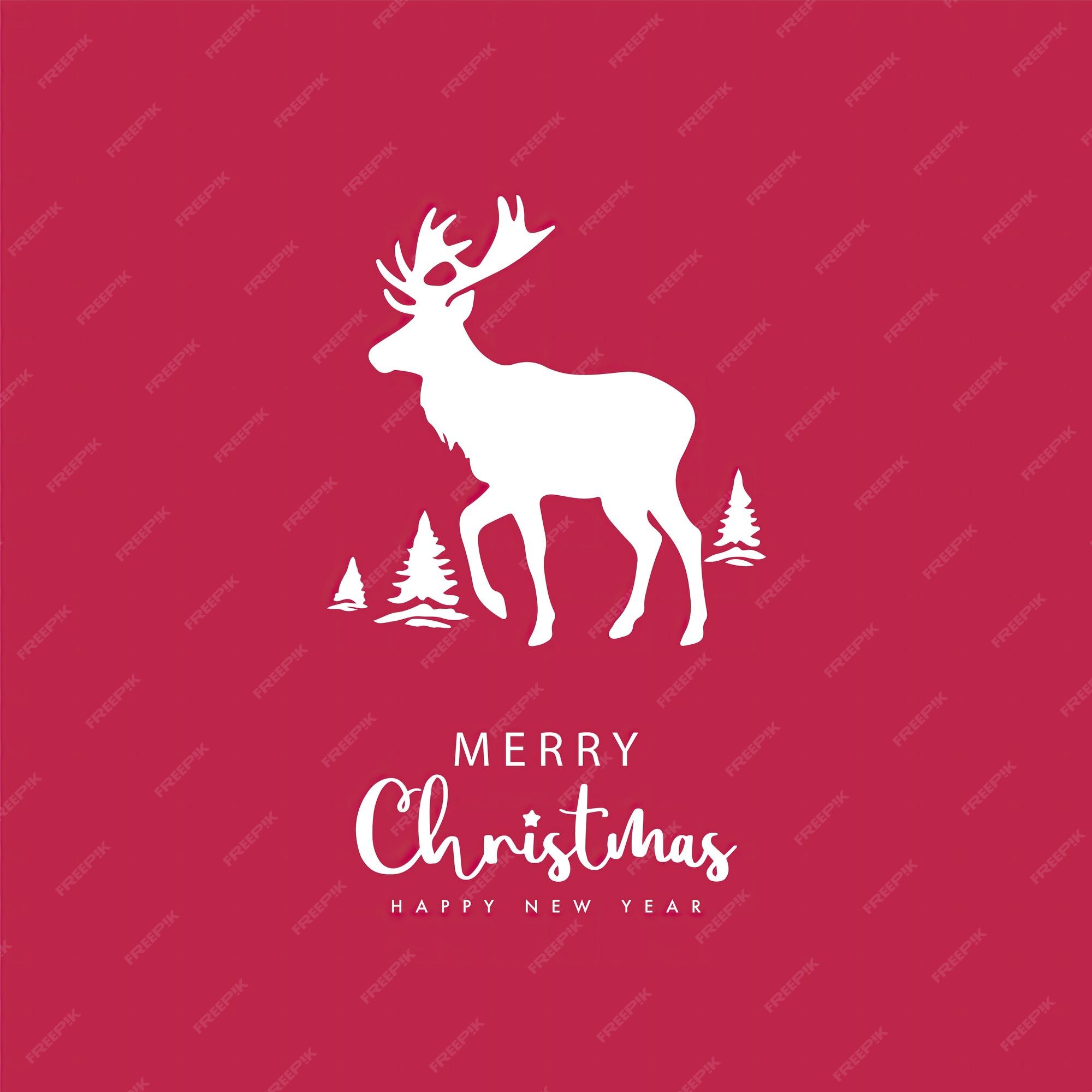 Vecteur Rouge Joyeux Noël Design Minimal Moderne De Carte De Fête Bonne