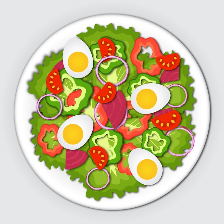 Vecteur vecteur de salade de nourriture santé