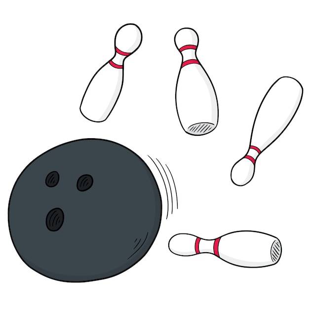 Vecteur Série De Boule De Bowling Et Broche