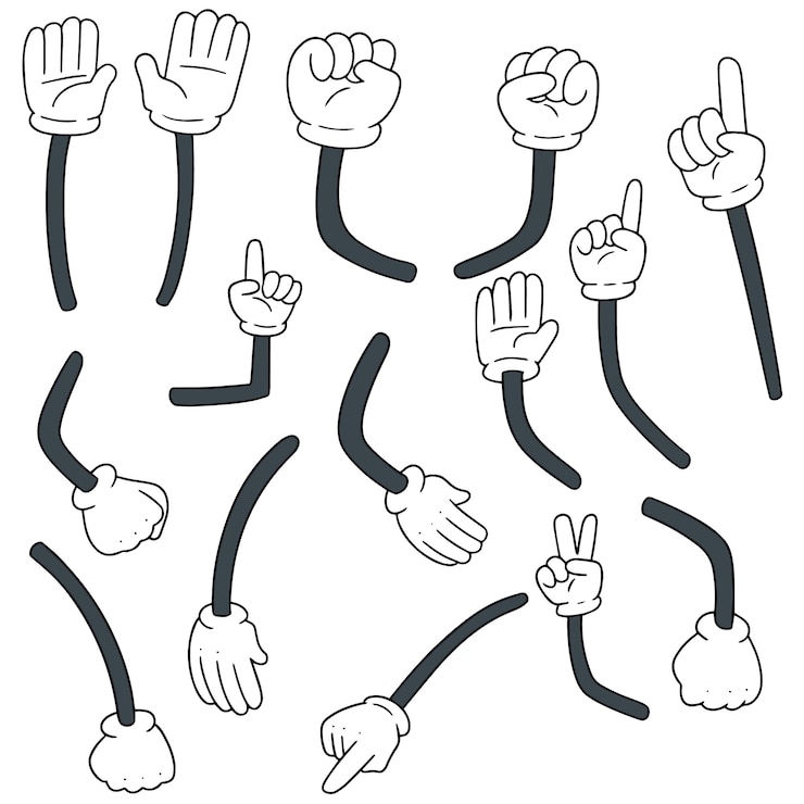 Vecteur vecteur série de bras de dessin animé