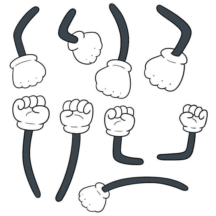 Vecteur vecteur série de bras de dessin animé