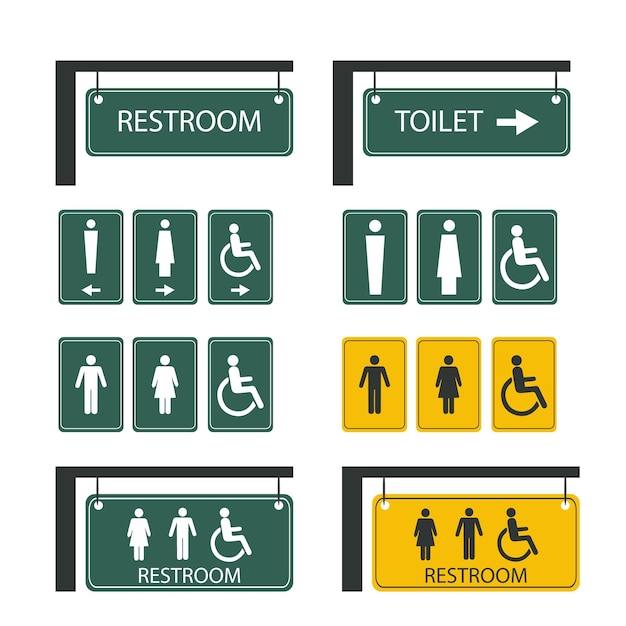Vecteur de signe de toilette dans un style design plat