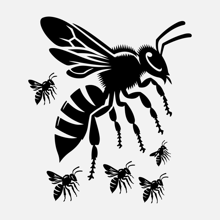 Vecteur vecteur de silhouette d'abeille