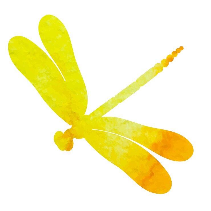 Vecteur vecteur de silhouette aquarelle libellule jaune isolé