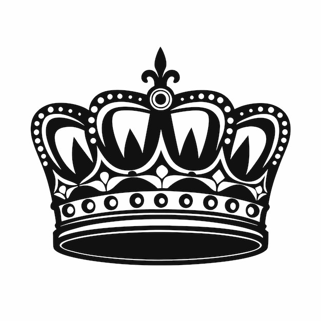 Vecteur de silhouette de la couronne du roi et de la reine isolé sur fond blanc