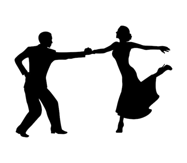 Vecteur de silhouette de gens de danse