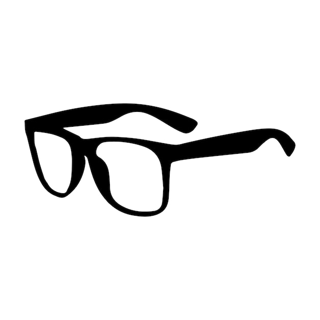 Vecteur De Silhouette De Lunettes Isolé Noir Sur Fond Blanc