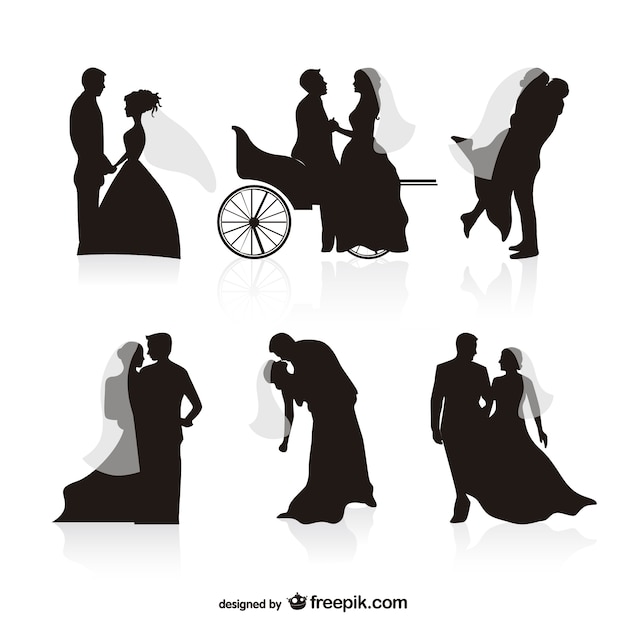 vecteur silhouette de mariage