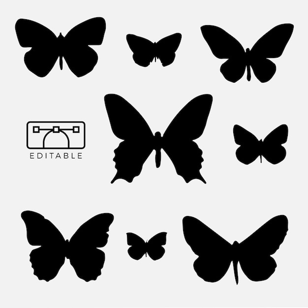 Vecteur De Silhouette De Papillon