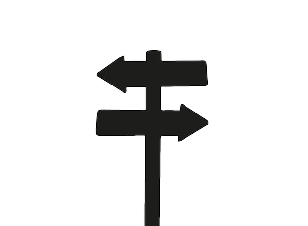 Vecteur de silhouette de signe de direction de route