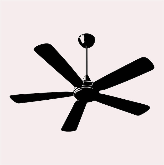 un vecteur de silhouette de ventilateur de plafond sur un fond blanc