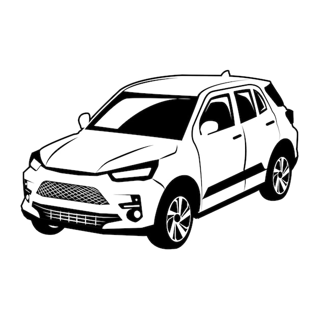 Vecteur De Silhouette De Voiture Suv