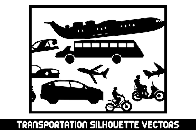 Vecteur de silhouettes de transport Illustration vectorielle de transport Vecteur des silhouettes des véhicules Vecteurs de la silhouette de la voiture