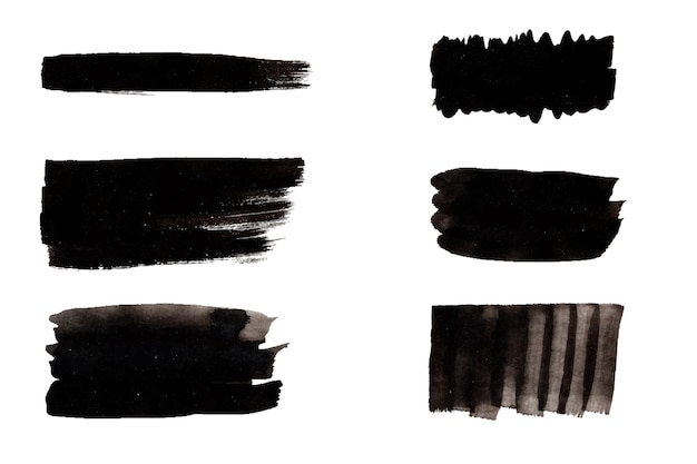 Vecteur six coups de peinture grunge définir un nouveau design