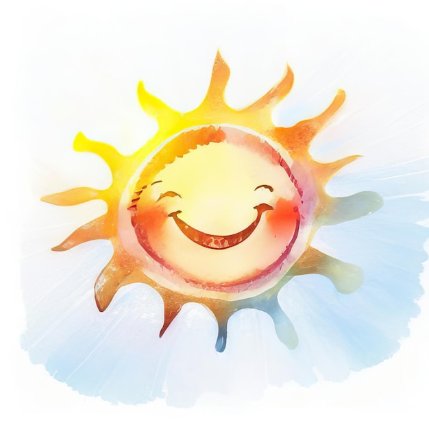 Vecteur vecteur sourire de soleil illustration de dessin animé souriante dessinée collection jaune soleil brillant