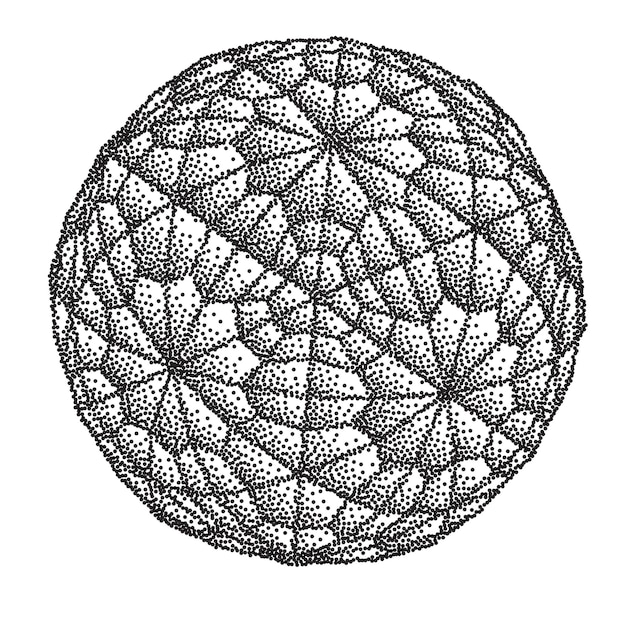 Vecteur de sphère filaire avec dégradé de pointillé