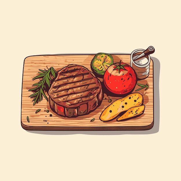 Vecteur De Steak Et De Pommes De Terre